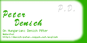 peter denich business card